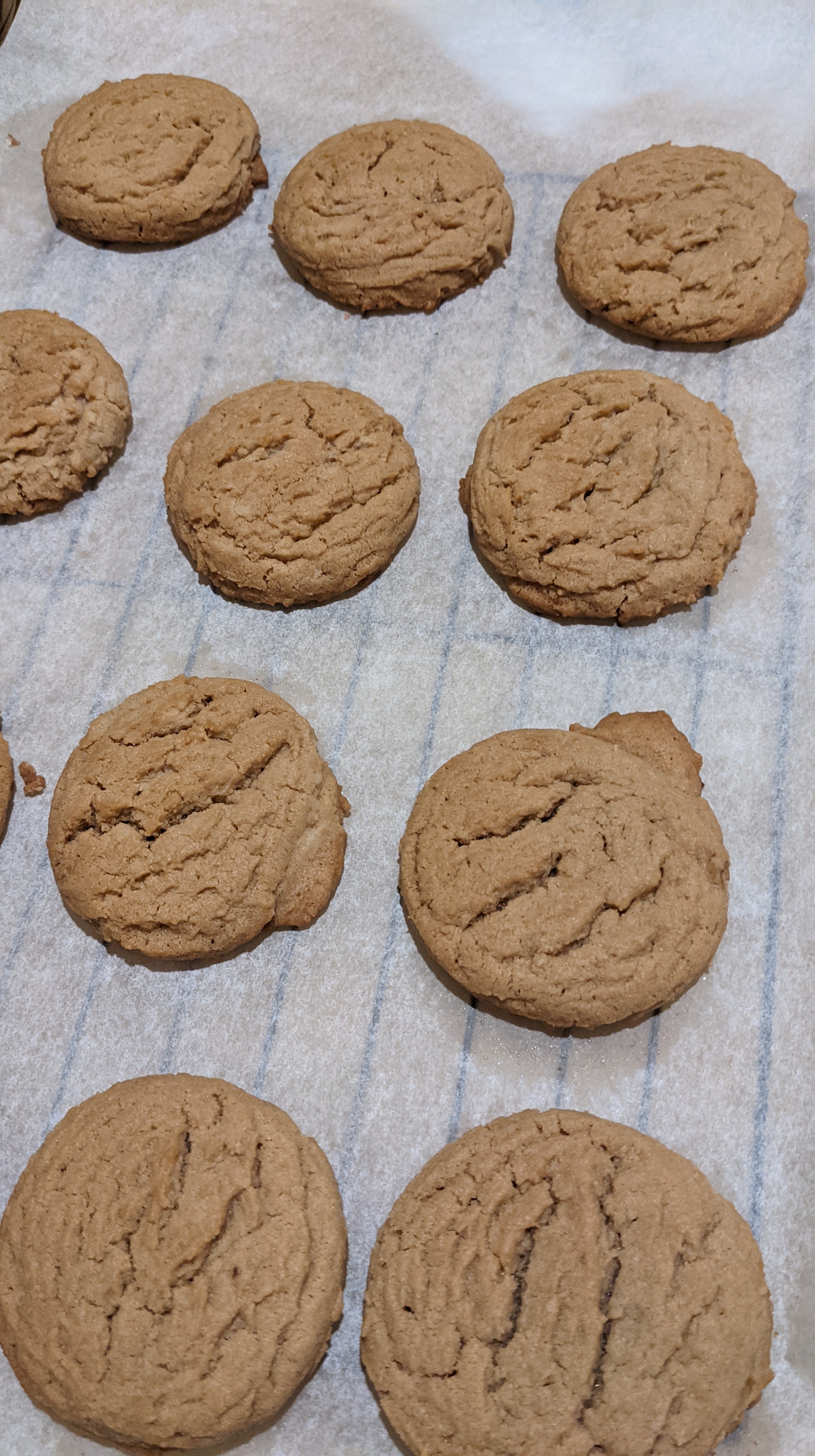 Perfectly round peanut butter cookies
